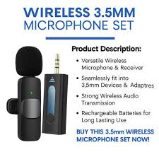 K35 Single Jack Wireless Microphone – USB Plug & Play, Ergonomic Design, High Precision Optical Sensor, Long Battery Life for Laptop & PC