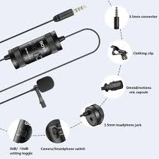 Boya Double Wired Microphone – Dual Lavalier Mic Set, Clear Audio, Noise Reduction, Plug & Play, Professional Recording for Interviews, Vlogging, Teaching & Live Streaming