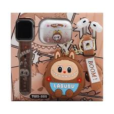 Labubu Smartwatch with Wireless Earbuds & Charging Case Set – Bluetooth Calling, Fitness Tracker, Touchscreen Smart Watch, HiFi Stereo Earbuds, Stylish Labubu Gift Combo for Android & iPhone
