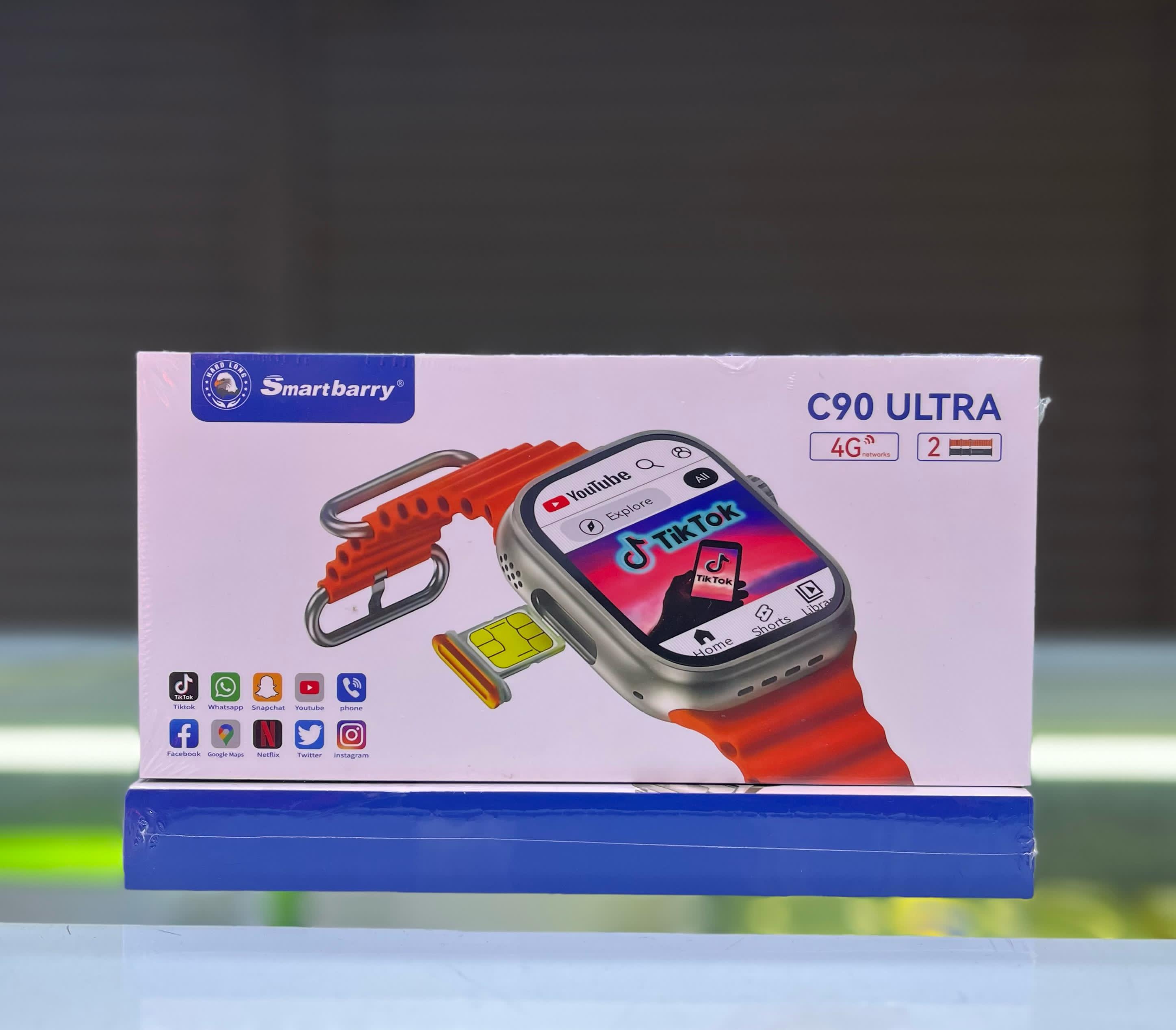 C90 Ultra Smartwatch – 4GB RAM, 64GB ROM, WiFi Smart Watch, App Installation, HD Touch Display, Bluetooth Calling, Fitness Tracker, Music & Video Support, Android Smartwatch