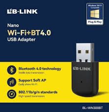 LB-Link BL-WN300BT 2-in-1 USB WiFi + Bluetooth Adapter – 150Mbps 2.4GHz Wireless Dongle, Bluetooth 4.2, SoftAP Hotspot Mode, Plug & Play for Windows, Compact Nano Design for Desktop & Laptop