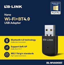 LB-LINK BL-WN600BT 2-in-1 WiFi + Bluetooth USB Adapter – Nano Dual Function Wireless Dongle, 150Mbps/300Mbps 2.4GHz 802.11n, Bluetooth 4.2, WPA3 Security, USB 2.0, Plug & Play for Windows