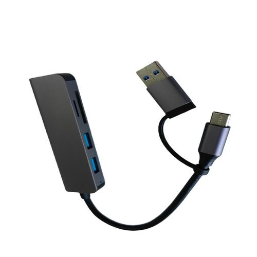 USB-C 5-in-1 Hub Adapter (No HDMI) – USB 3.0, USB-C PD Charging, SD/TF Card Reader – High-Speed Multiport Converter for Laptop, Tablet & Smartphone