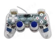 UCOM Clear Wired USB PC Gamepad – Transparent Gaming Controller, Dual Shock Vibration, Plug & Play for PC, Laptop & Android TV