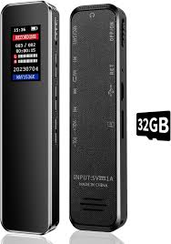 32GB Digital Voice Recorder – Portable Audio Recorder with Long Battery Life, Noise Reduction & One-Touch Recording