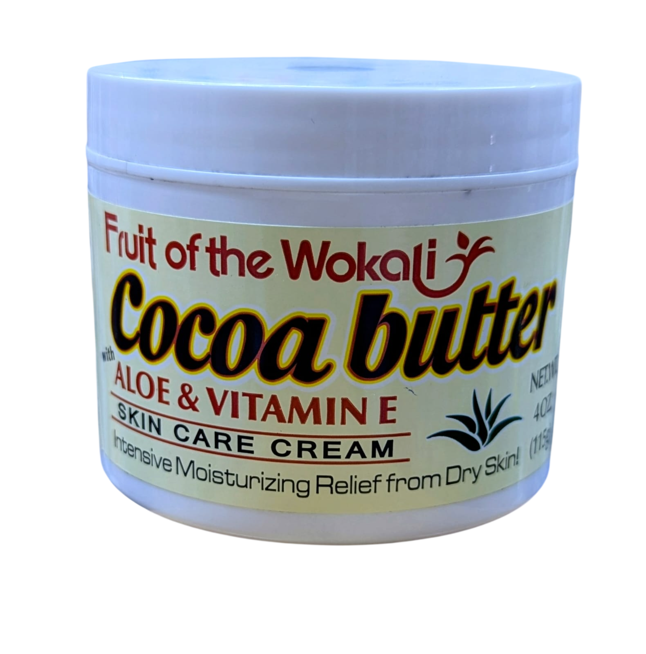 Fruit Of The Wokali Cocoa Butter Moisturizing Cream 115g – Aloe Vera & Vitamin E Skin Care for Dry & Sensitive Skin