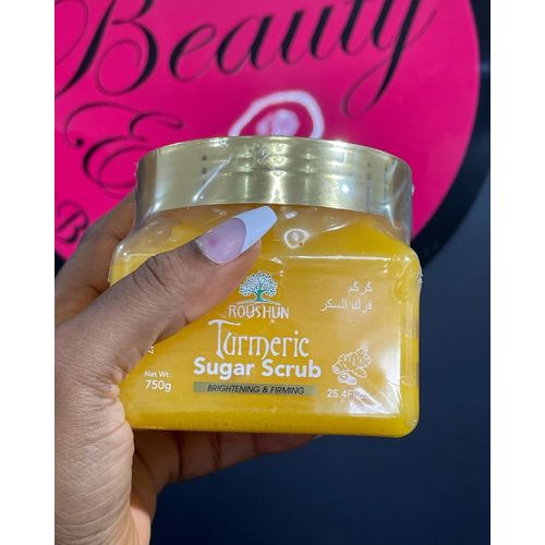Roushun Turmeric Sugar Scrub – Natural Exfoliating Scrub for Face & Body, Brightening & Glowing Skin, 750g