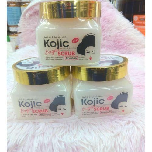 Roushun Kojic Acid Brightening Sugar Scrub – Exfoliating & Skin Lightening Body Scrub