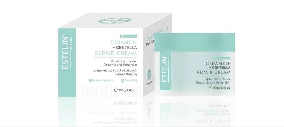 Estelin Ceramide + Centella Repair Cream 200g – Skin Barrier Strengthening & Deep Hydration Moisturizer for Sensitive Skin
