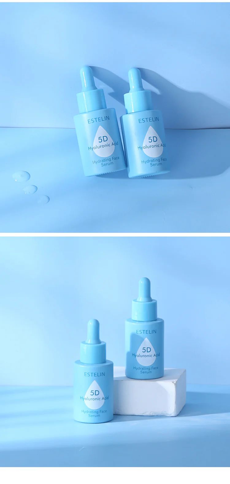Estelin 5D Hyaluronic Acid Hydrating Face Serum – Deep Moisture & Plumping Formula for All Skin Types | Long-Lasting Hydration & Glow
