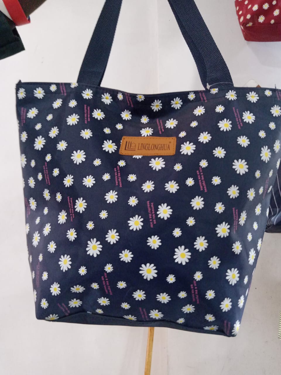 Reusable Canvas Floral Tote Bag – Eco-Friendly Shopping Bag, Durable Shoulder Bag for Women.