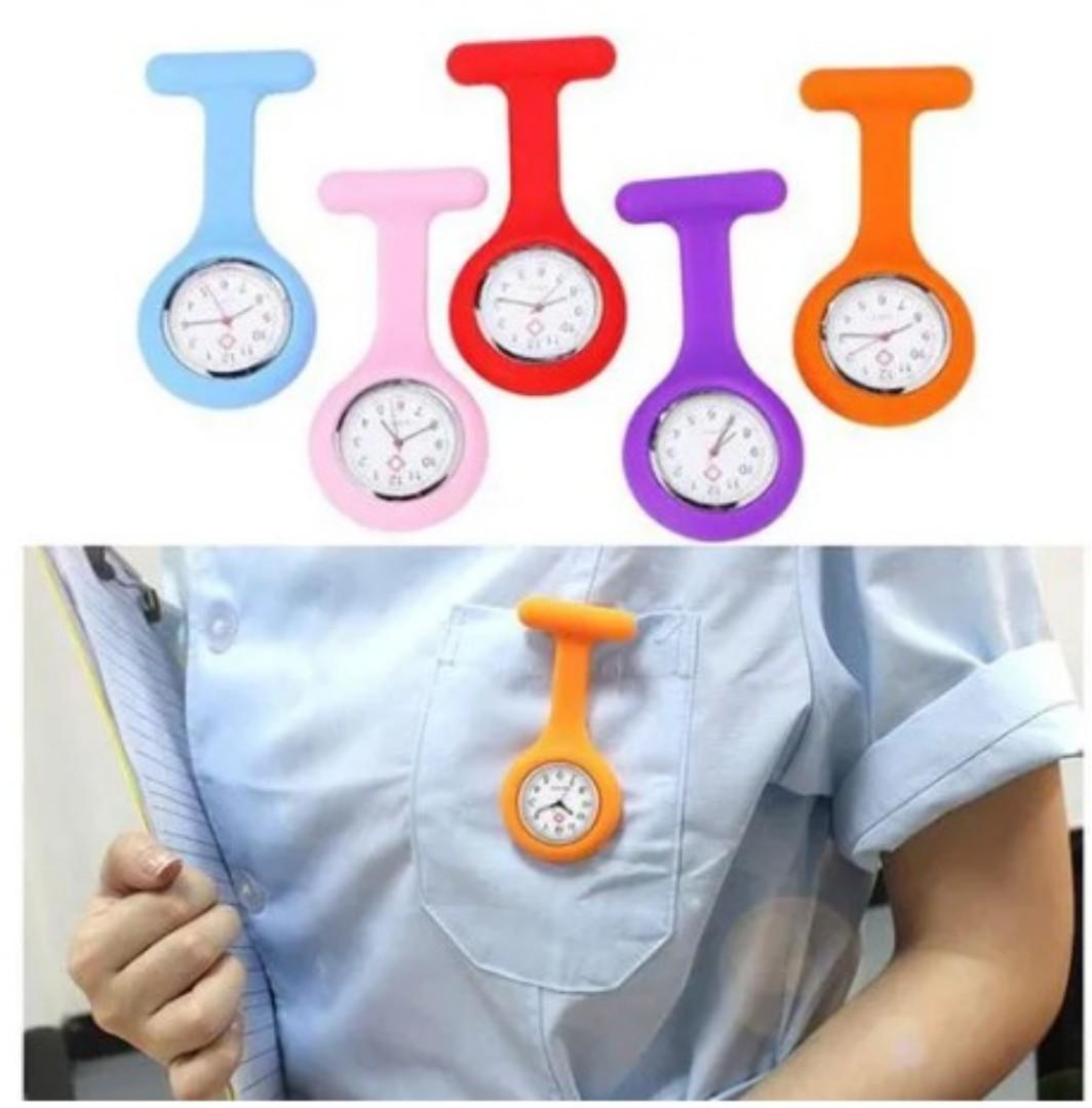 Silicone Nurse Watch Brooch Fob pocket tunic Quartz