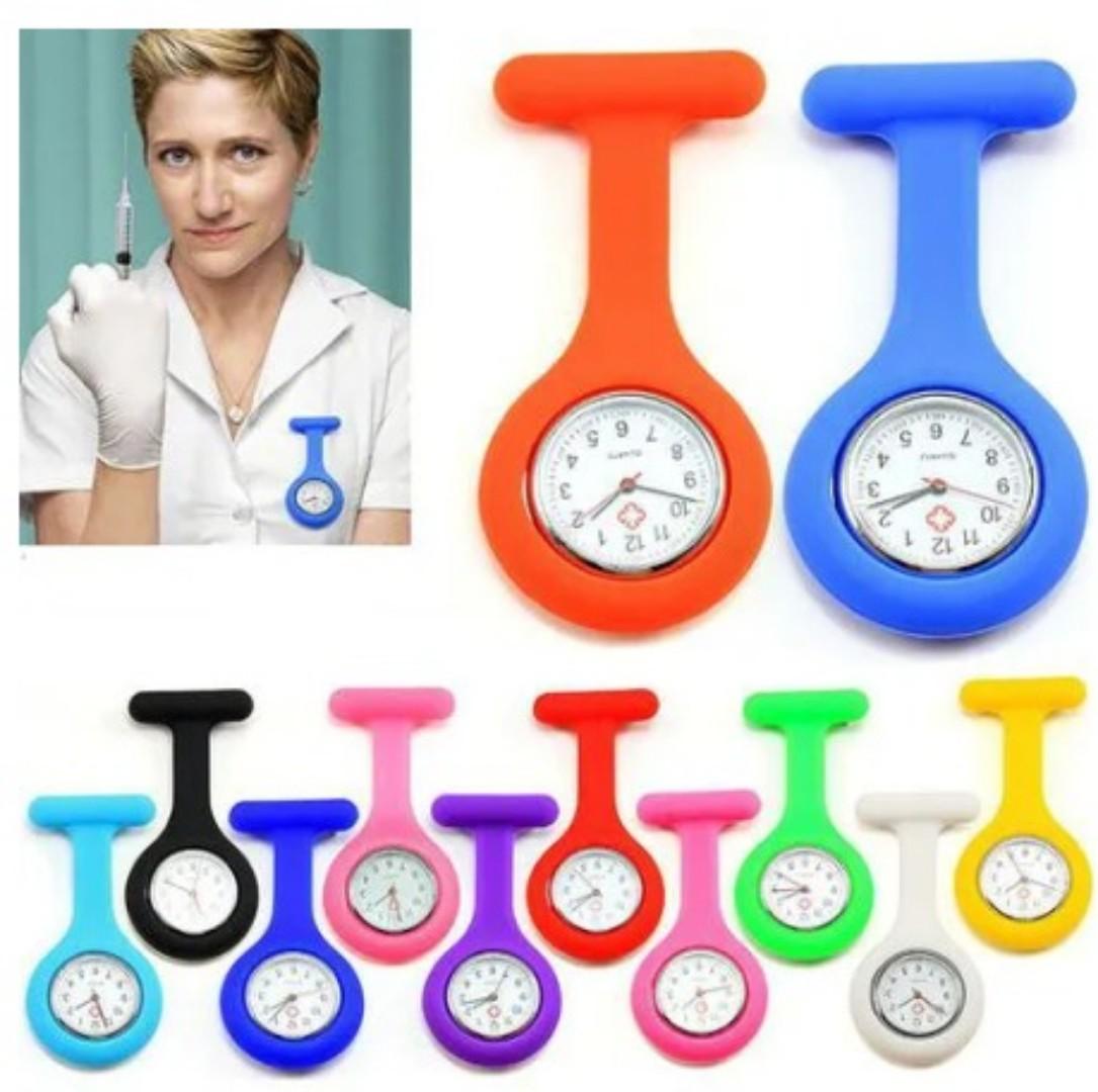Silicone Nurse Watch Brooch Fob pocket tunic Quartz