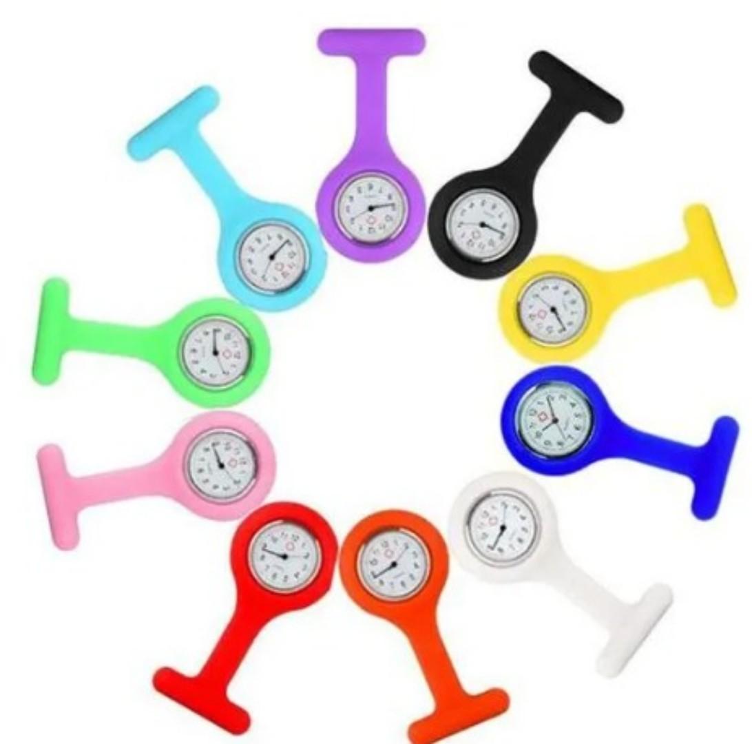 Silicone Nurse Watch Brooch Fob pocket tunic Quartz