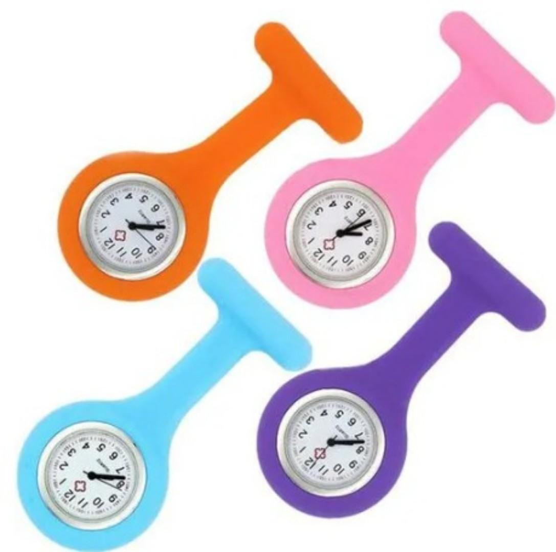 Silicone Nurse Watch Brooch Fob pocket tunic Quartz