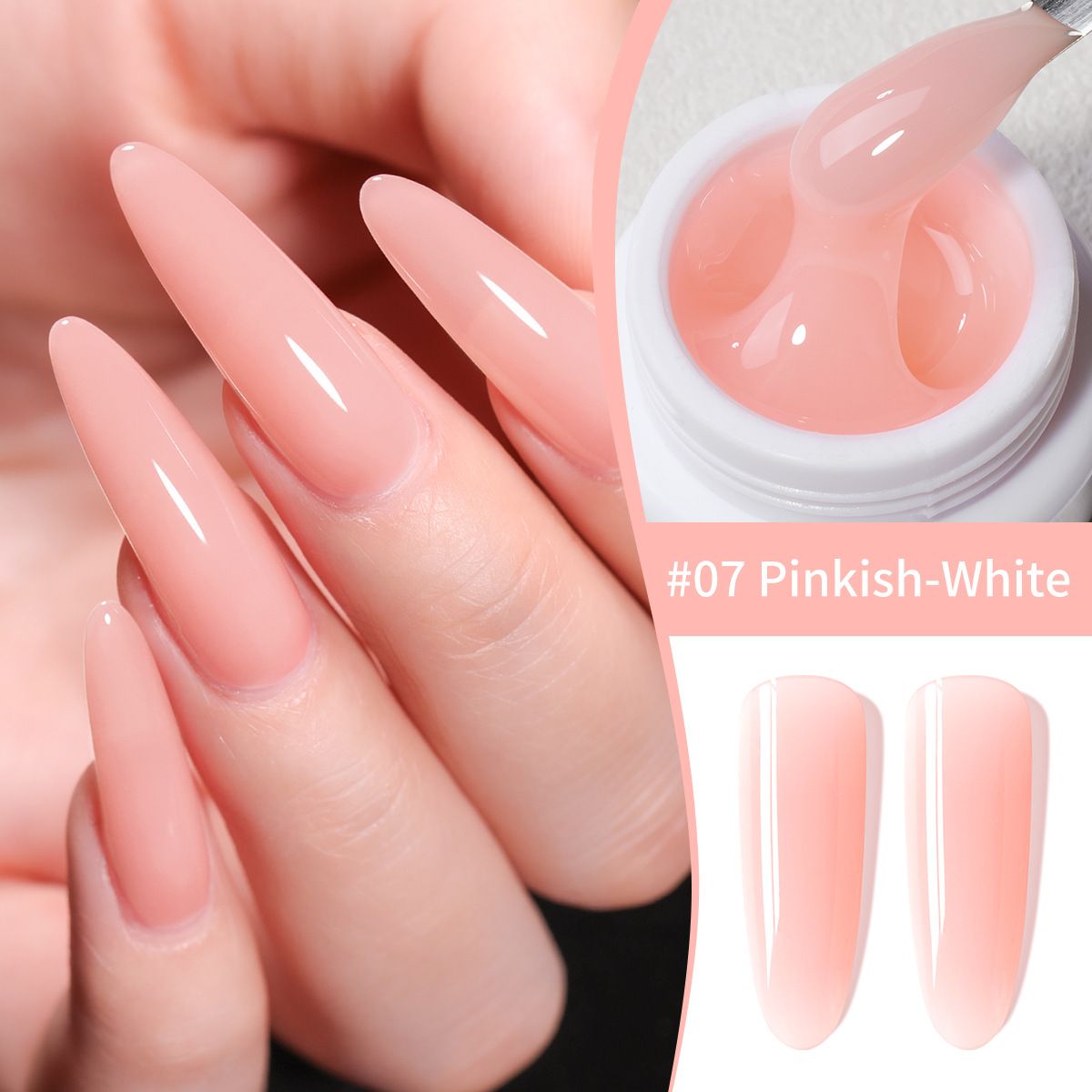 Nail Extension Gel - Soak Off UV Fiber Gel for Nail Extension & Beautiful Nails, Strong, Long-Lasting Nails - Light Pink/Nude Pink - For Home Nail Art & Professional Salon Use in Kenya ✨
