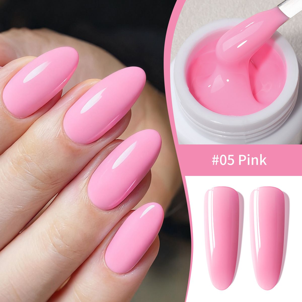 Nail Extension Gel - Soak Off UV Fiber Gel for Nail Extension & Beautiful Nails, Strong, Long-Lasting Nails - Light Pink/Nude Pink - For Home Nail Art & Professional Salon Use in Kenya ✨