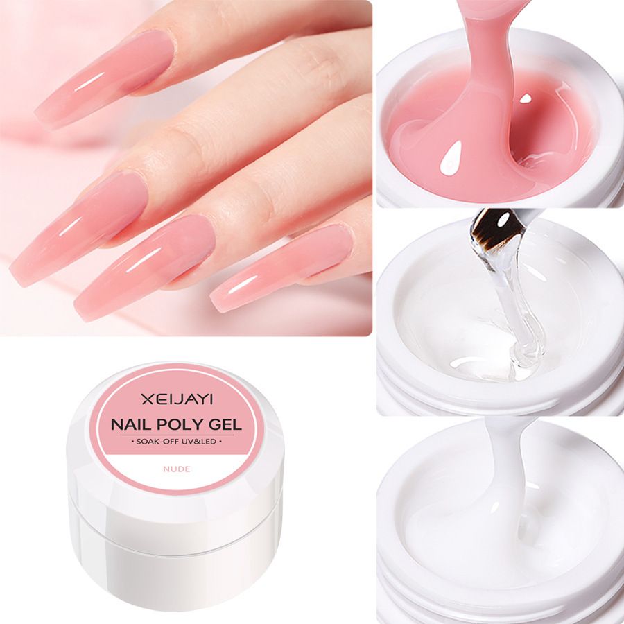 Nail Extension Gel - Soak Off UV Fiber Gel for Nail Extension & Beautiful Nails, Strong, Long-Lasting Nails - Light Pink/Nude Pink - For Home Nail Art & Professional Salon Use in Kenya ✨
