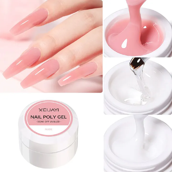 Nail Extension Gel - Soak Off UV Fiber Gel for Nail Extension & Beautiful Nails, Strong, Long-Lasting Nails - Light Pink/Nude Pink - For Home Nail Art & Professional Salon Use in Kenya ✨