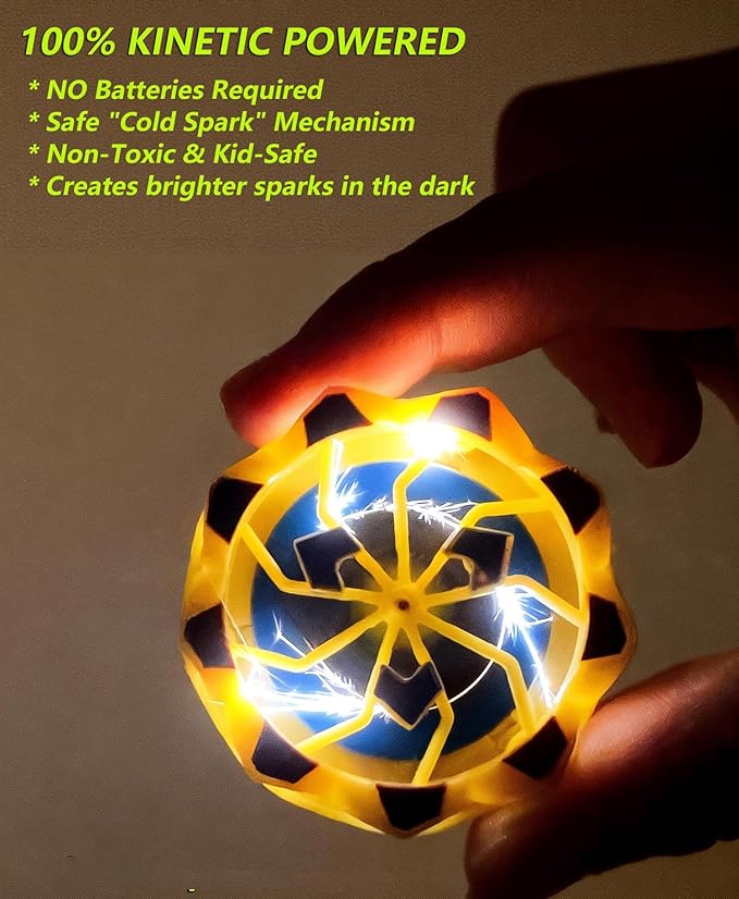 Light-Up Spark Spinning Top, Bey-Style Battle Toy with Firework Effect, Stress Relief Sensory Fidget Toy for Boys & Girls, Classroom Rewards & Party Favors