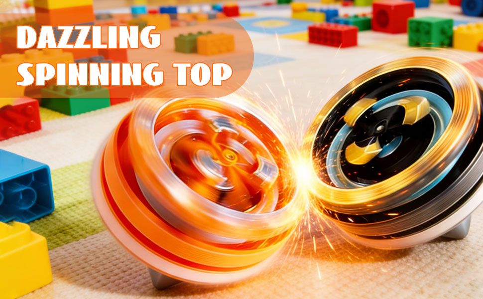 Light-Up Spark Spinning Top, Bey-Style Battle Toy with Firework Effect, Stress Relief Sensory Fidget Toy for Boys & Girls, Classroom Rewards & Party Favors