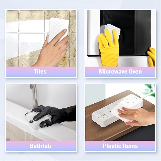 3Pcs High-Density Premium Thick Melamine Magic Cleaning Sponge, Polka Dot Compressed Magic Eraser for Kitchen, Bathroom, Car, Furniture, Leather & Stainless Steel, Easy Clean with Water, Size 10*7*3cm