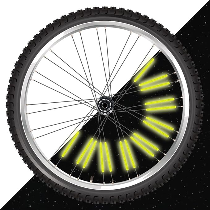 12Pcs Bicycle Spoke Reflectors, 360° Visibility Bike Warning Spoke Lights Covers, Easy Install Wheel Reflective Clips for Mountain Road Folding Kids Bike Wheelchair Motorcycle Safety Accessories