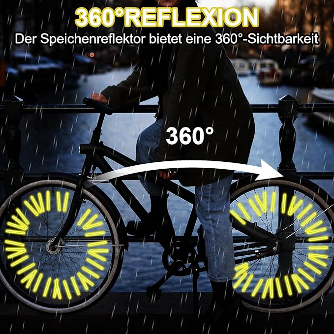 12Pcs Bicycle Spoke Reflectors, 360° Visibility Bike Warning Spoke Lights Covers, Easy Install Wheel Reflective Clips for Mountain Road Folding Kids Bike Wheelchair Motorcycle Safety Accessories