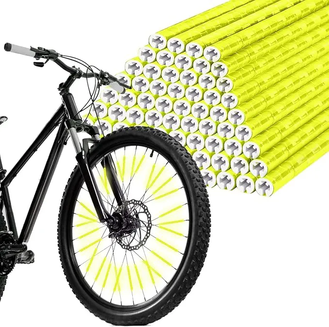 12Pcs Bicycle Spoke Reflectors, 360° Visibility Bike Warning Spoke Lights Covers, Easy Install Wheel Reflective Clips for Mountain Road Folding Kids Bike Wheelchair Motorcycle Safety Accessories