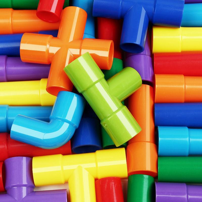 150Pcs Kids Children Toy Building Blocks, STEM Colorful Tube Pipe Construction Blocks, Educational Brain Building Toy Kit for Toddlers Preschool, Construction Blocks Toy for 3-8 Years Old Boys Girls