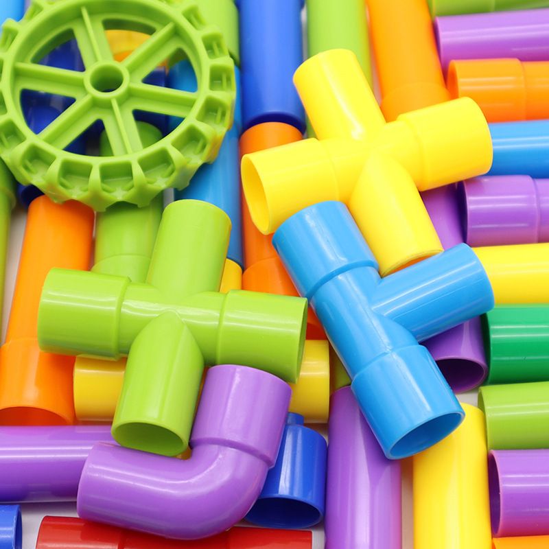 150Pcs Kids Children Toy Building Blocks, STEM Colorful Tube Pipe Construction Blocks, Educational Brain Building Toy Kit for Toddlers Preschool, Construction Blocks Toy for 3-8 Years Old Boys Girls