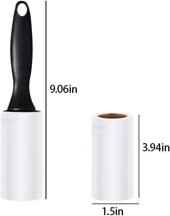 120 Sheets Lint Roller Pet Hair Remover Sticky Brush, Removable Paper Extra Sticky Lint Remover, Cleaner for Clothes Furniture Car Seat(1 handle + 2 refill rolls)