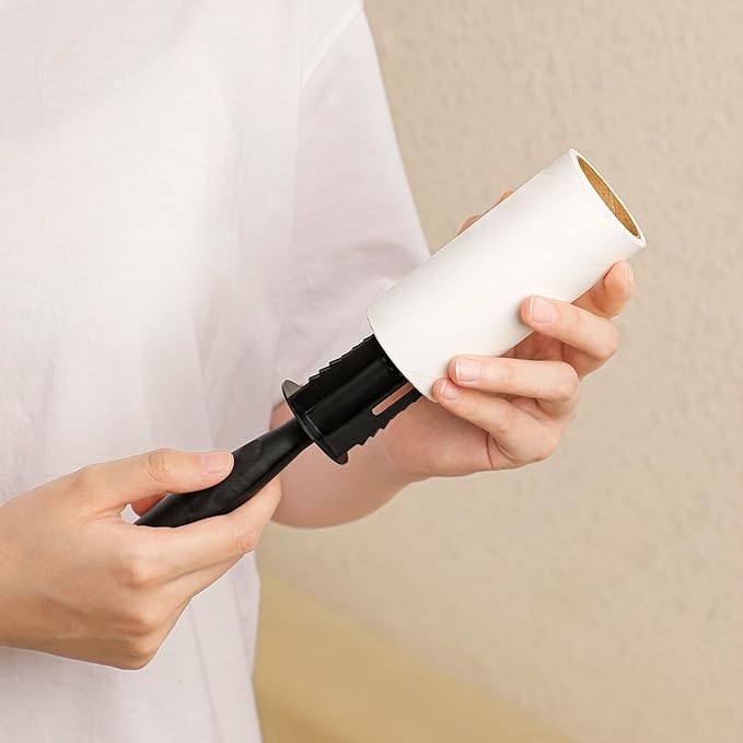 120 Sheets Lint Roller Pet Hair Remover Sticky Brush, Removable Paper Extra Sticky Lint Remover, Cleaner for Clothes Furniture Car Seat(1 handle + 2 refill rolls)
