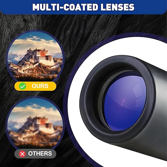 3-Piece Set Professional HD Optical Monocular Telescope, High Clear Pocket Scope, Smartphone Compatible with Phone Clip & Tripod, Outdoor Gear for Hunting, Camping, Watching, Sports & Travel