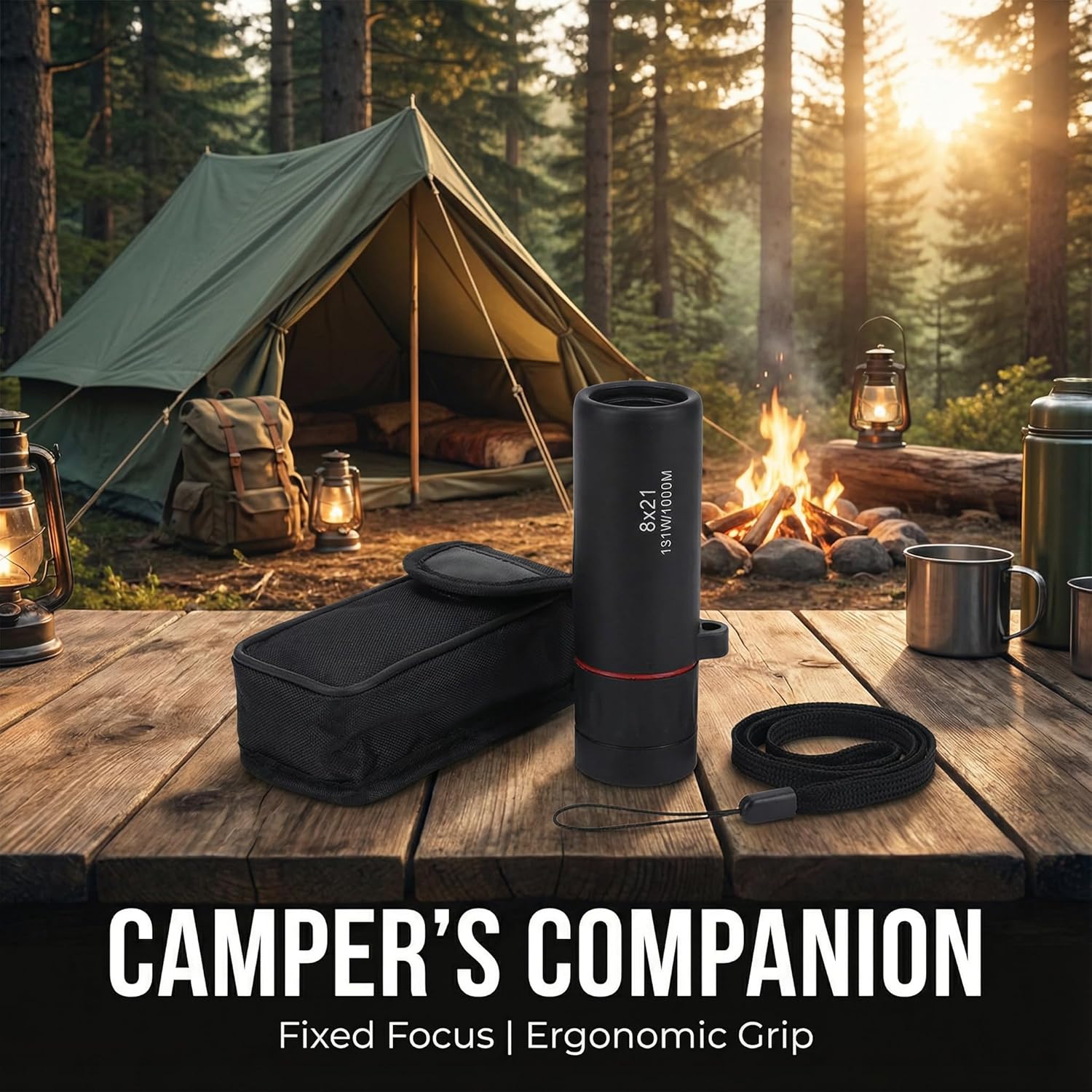 3-Piece Set Professional HD Optical Monocular Telescope, High Clear Pocket Scope, Smartphone Compatible with Phone Clip & Tripod, Outdoor Gear for Hunting, Camping, Watching, Sports & Travel