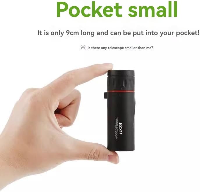 3-Piece Set Professional HD Optical Monocular Telescope, High Clear Pocket Scope, Smartphone Compatible with Phone Clip & Tripod, Outdoor Gear for Hunting, Camping, Watching, Sports & Travel
