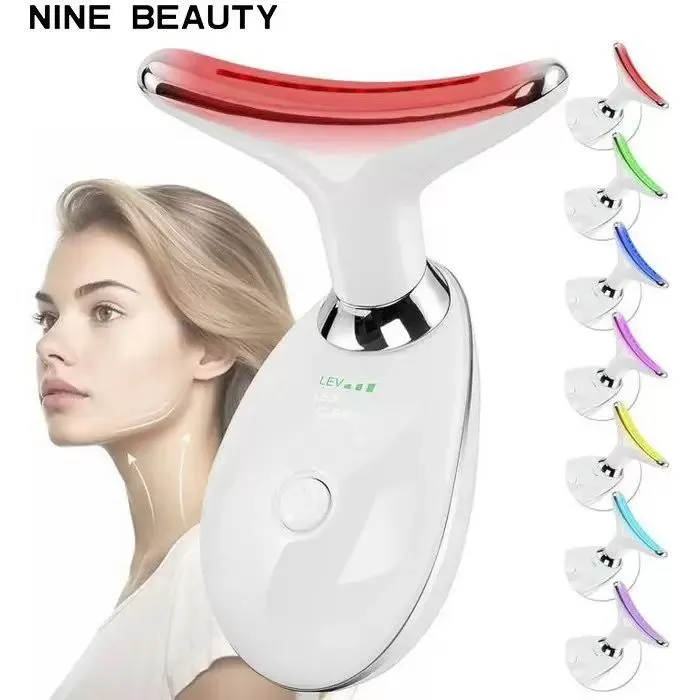 Medical 7‑in‑1 Face Neck Lifting Massager, LED Light Therapy Microcurrent Face Care Product, Anti‑Aging Skin Tightening Beauty Device for Wrinkle Reduction & Double Chin Contouring