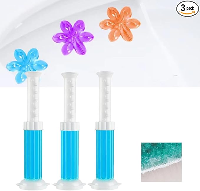 Toilet Bowl Gel Stamps 42Pcs Flower Shaped Toilet Freshener Gel  Long Lasting Bathroom Odor Control Cleaner  3 Mixed Fragrance  Toilet Deodorant Stamp, 3-Month Supply for Home Bathroom
