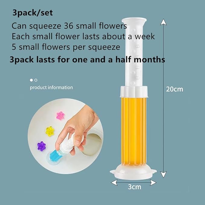 Toilet Bowl Gel Stamps 42Pcs Flower Shaped Toilet Freshener Gel  Long Lasting Bathroom Odor Control Cleaner  3 Mixed Fragrance  Toilet Deodorant Stamp, 3-Month Supply for Home Bathroom