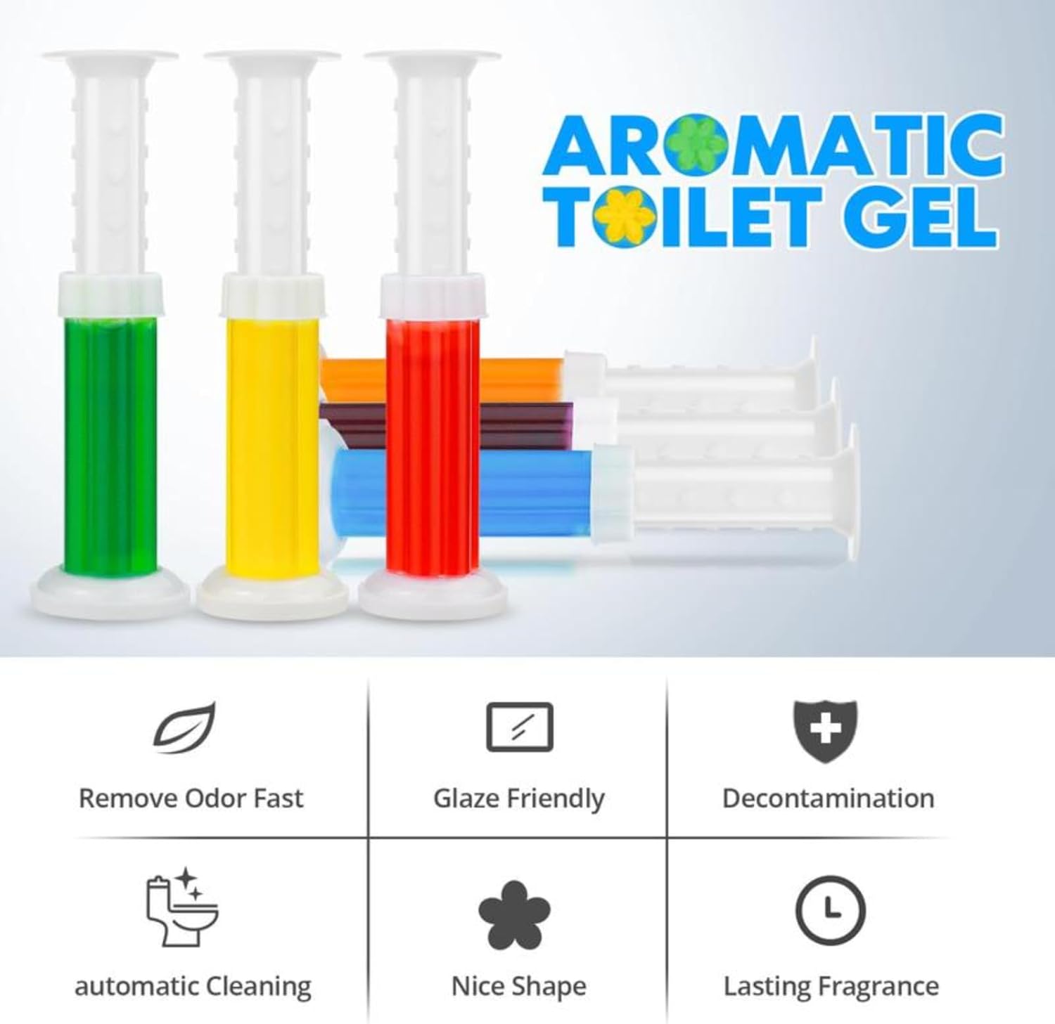 Toilet Bowl Gel Stamps 42Pcs Flower Shaped Toilet Freshener Gel  Long Lasting Bathroom Odor Control Cleaner  3 Mixed Fragrance  Toilet Deodorant Stamp, 3-Month Supply for Home Bathroom