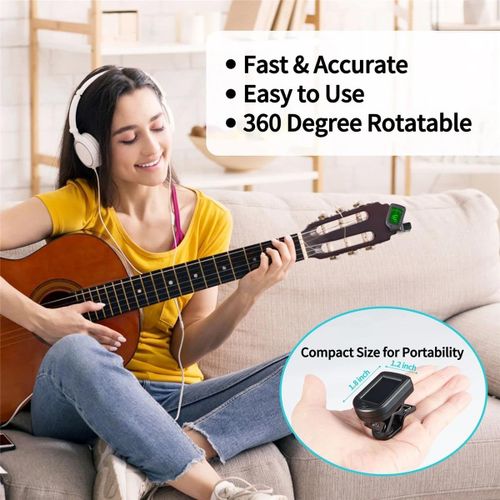 Guitar Tuner Clip-on Chromatic Digital Tuner LED Display Mini Tuner String Instrument Accessories for Guitar Ukulele Violi
