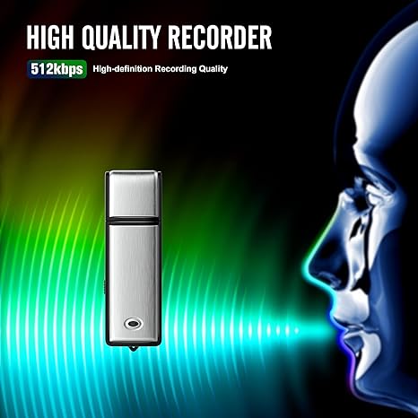 Secret Professional Voice Recorder 8G Digital Audio Recorder, 150 Hours Recording Capacity Noise Reduction USB Rechargeable Professional Recording Device for Lecture, Interview, Meeting, Class