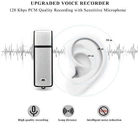 Secret Professional Voice Recorder 8G Digital Audio Recorder, 150 Hours Recording Capacity Noise Reduction USB Rechargeable Professional Recording Device for Lecture, Interview, Meeting, Class