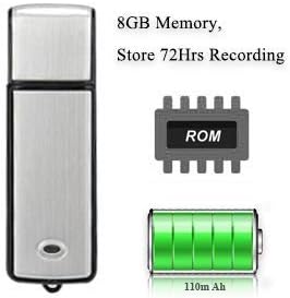 Secret Professional Voice Recorder 8G Digital Audio Recorder, 150 Hours Recording Capacity Noise Reduction USB Rechargeable Professional Recording Device for Lecture, Interview, Meeting, Class