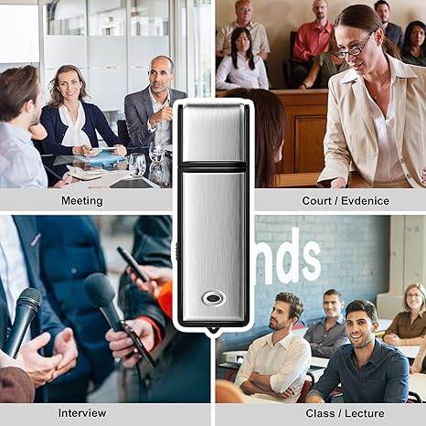 Secret Professional Voice Recorder 8G Digital Audio Recorder, 150 Hours Recording Capacity Noise Reduction USB Rechargeable Professional Recording Device for Lecture, Interview, Meeting, Class