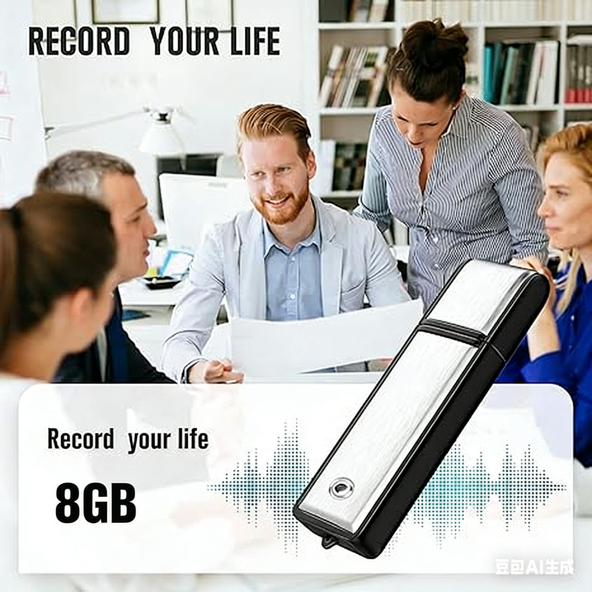 Secret Professional Voice Recorder 8G Digital Audio Recorder, 150 Hours Recording Capacity Noise Reduction USB Rechargeable Professional Recording Device for Lecture, Interview, Meeting, Class