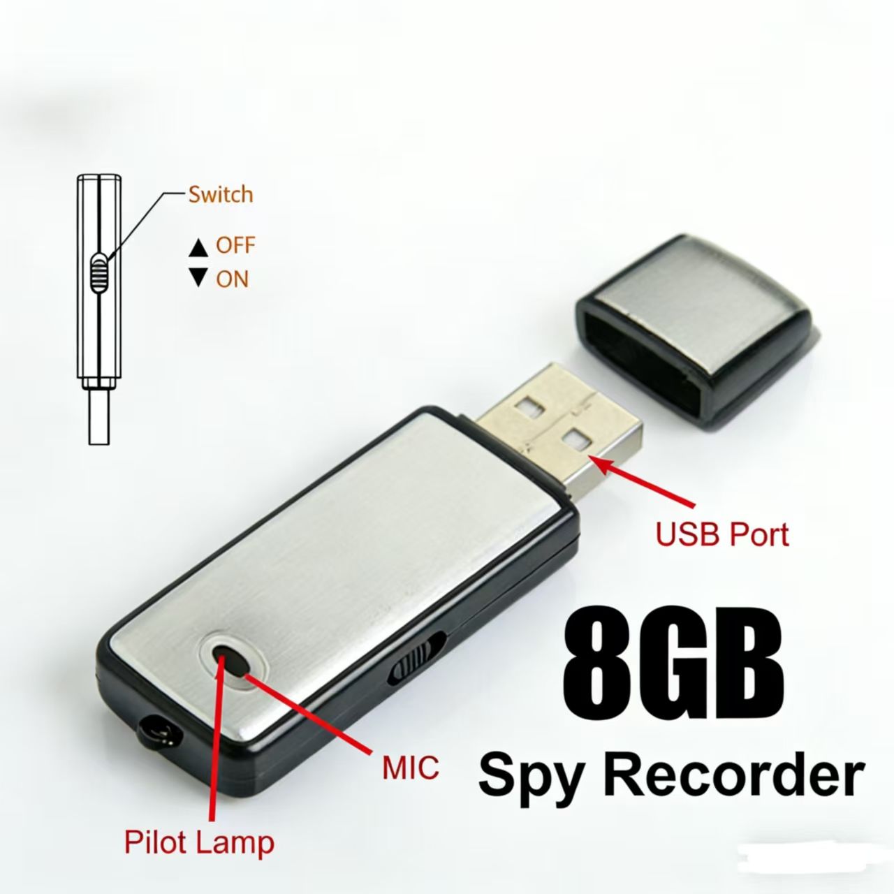 Secret Professional Voice Recorder 8G Digital Audio Recorder, 150 Hours Recording Capacity Noise Reduction USB Rechargeable Professional Recording Device for Lecture, Interview, Meeting, Class