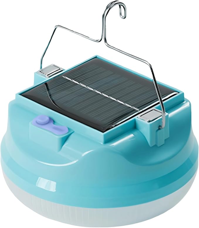 Solar Camping Light, 4800mAh Emergency Camping Light, Portable Indoor/Outdoor Waterproof Super Bright Housing, Built-in Power Bank for Phone Charging Waterproof LED Solar Bulb with Hanging Hook