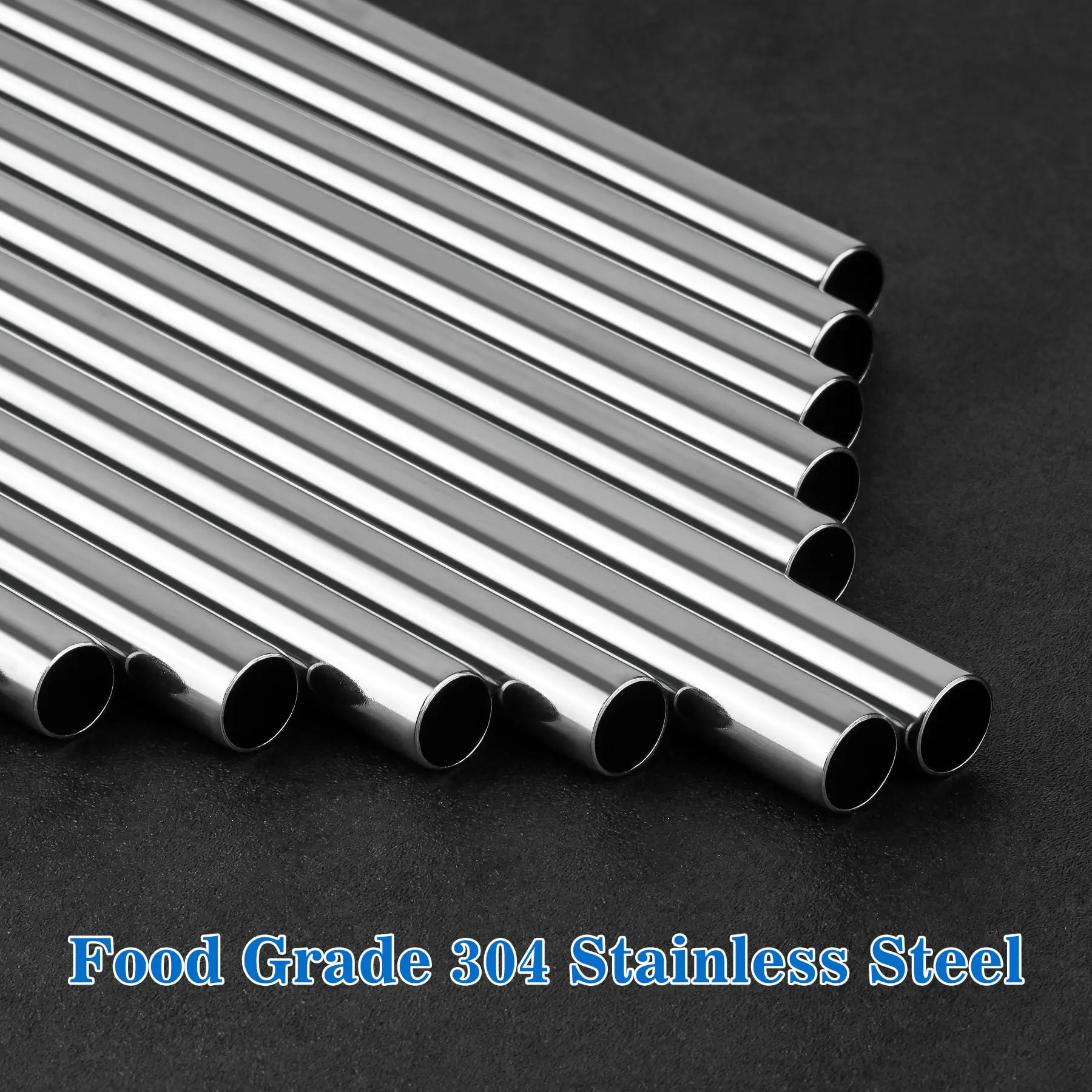 5pcs Reusable 304 Stainless Steel Drinking Straws Metal Straw Set Straight and Bent Straws with Cleaning Brush Eco Friendly Food Grade Replacement for Plastic Straws for Home Bar and Party