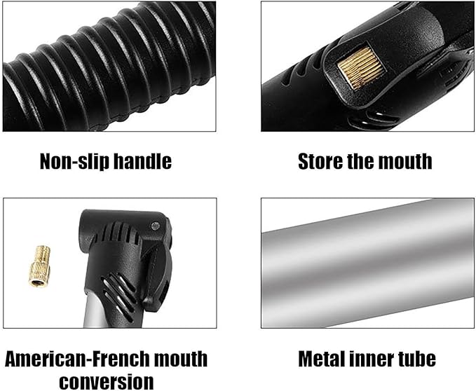 Portable Mini Bike Pump 70PSI Hand Air Pump Dual Valve Presta and Schrader Handheld Bicycle Tire Inflator Manual Bike Inflatable Pump for Bicycle Basketball Football Kayak and Sports Ball Toys